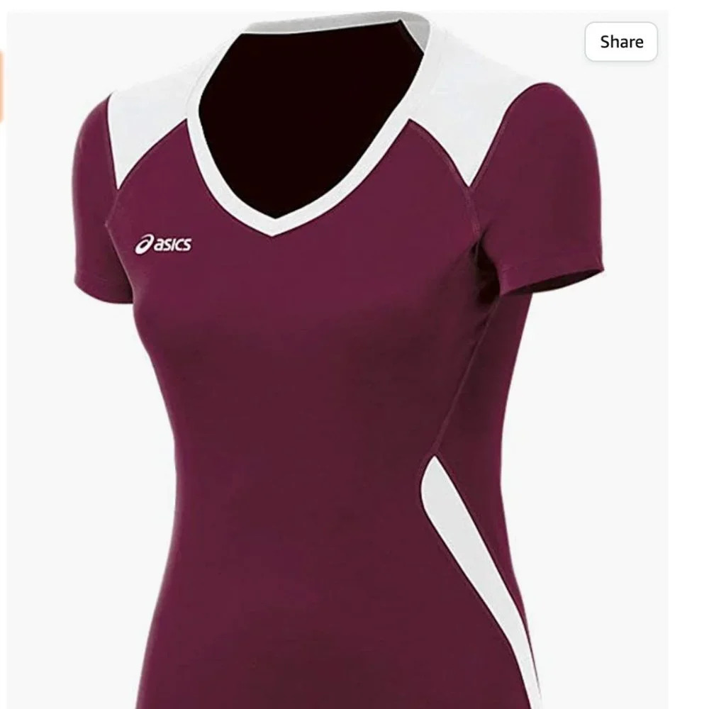 NWT ASICS Women's Set Jersey Cardinal/White XS